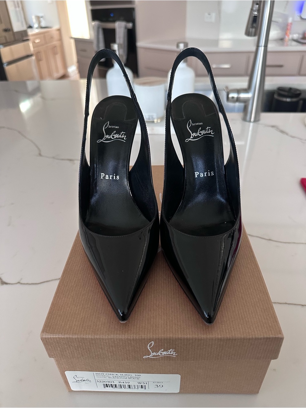 Christian Louboutin Hot Chick Sling 100 - Size 39(Black) - Picture 3 of 9